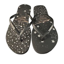 Chinelos femininos Havaianas slim logotipo metálico noite estrelada tamanho 11/12 novo sem caixa, usado comprar usado  Enviando para Brazil