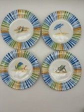 222 Fifth Ave Beach Stripes 6,5” Lanches Pratos (4) Conjunto de Peças Verão Excelente Estado Usado comprar usado  Enviando para Brazil
