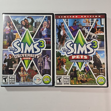 The Sims 3 & Sims 3 pacotes de expansão universitária PC software Windows completo na caixa, usado comprar usado  Enviando para Brazil