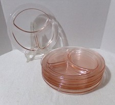 VINTAGE 1930'S L E SMITH HOMESTEAD PADRÃO PLACAS DE GRELHA DE VIDRO ROSA-CONJUNTO DE 7-LOOK comprar usado  Enviando para Brazil
