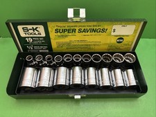 Conjunto de soquete S-K Tools USA 1/2" unidade 12 pontos 19 peças métricas 10mm a 28mm # 1919 comprar usado  Enviando para Brazil