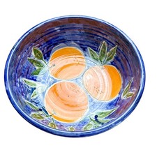 Tigela de frutas feita à mão assinada por artista tigela de cerâmica vitrificada com laranjas comprar usado Tigela de frutas feita à mão assinada por artista tigela de cerâmica vitrificada com laranjas comprar usado  Enviando para Brazil