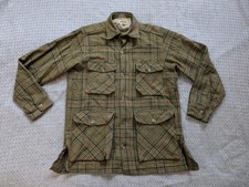 Usado, Jaqueta Woolrich Masculina Vintage Média Verde Marrom Xadrez Lã Campo Caça Anos 70 comprar usado  Enviando para Brazil