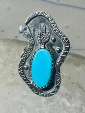 Anel de cobra cacto longo turquesa sudoeste tamanho 8 prata esterlina feminino comprar usado  Enviando para Brazil