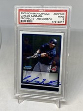 Usado, CARLOS SANTANA 2009 Bowman Chrome Prospects autógrafo controle remoto automático PSA 9 POP 10 comprar usado  Enviando para Brazil