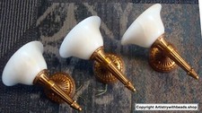 3 Arandelas de parede vintage de alabastro e latão folheado a ouro luminária em perfeito estado 2003 comprar usado  Enviando para Brazil