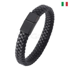 Braccialetto cuoio intrecciato usato  Napoli
