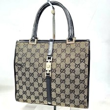 Bolsa de mão GUCCI Jackie GG lona bege preta Japão F/S USADA comprar usado Bolsa de mão GUCCI Jackie GG lona bege preta Japão F/S USADA comprar usado  Enviando para Brazil