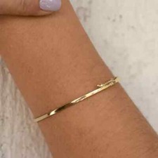 Novo Estilo Pulseira Presente Feminino Ouro Amarelo 14k Acabamento Prata 7 Polegadas comprar usado  Enviando para Brazil