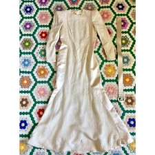 Vestido vintage anos 1980 Carolina Herrera branco prata tamanho 12 bainha de sereia comprar usado  Enviando para Brazil