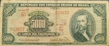Usado, BRASIL 5000 Cruzeiros (1963-64) P# 174a comprar usado  Enviando para Brazil