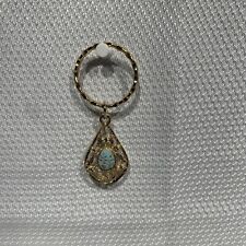 Pingente ou pingente estilo vintage dourado com pedra azul opala comprar usado  Enviando para Brazil