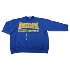 Moletom vintage Minnesota Equipment Athletic Gear tamanho XL, pintura desgastada, usado comprar usado  Enviando para Brazil
