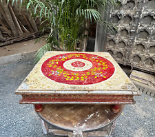 Usado, Mesa de jantar vintage rara feita à mão design floral pintada de madeira bajot baixa comprar usado  Enviando para Brazil