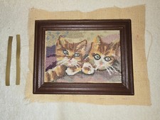 Stickbild katze holzrahmen gebraucht kaufen  Wellheim