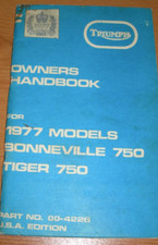 Triumph owners handbook for sale  CARLISLE