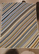 Usado, Colcha vintage de crochê diagonal afegã listras multicoloridas comprar usado  Enviando para Brazil