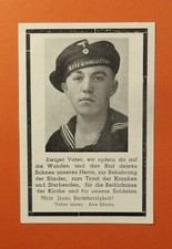 Cartão de óbito alemão Sterbebild Kriegsmarine operador telefônico 1944 oeste comprar usado  Enviando para Brazil