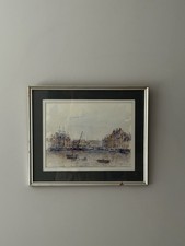Original watercolour harbour for sale  LONDON