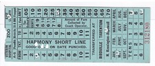 Bilhete de transferência de ônibus/recibo de tarifa: Harmony Short Line, Tarentum, PA - c. 1950 comprar usado  Enviando para Brazil