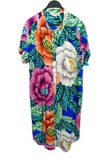 Vestido Midi MARA HOFFMAN Tamanho Pequeno Oversized Botão Frente Floral Colorido Mudança comprar usado  Enviando para Brazil