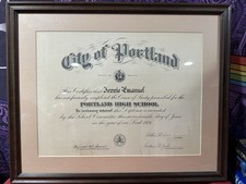 Usado, 1926 Antigo Vintage Portland Maine Diploma do Ensino Médio Emoldurado Fosco comprar usado  Enviando para Brazil