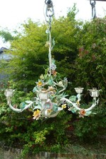Vintage toleware chandelier d'occasion  Expédié en Belgium