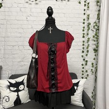 Vintage gótico vamp grunge Rio Sud feito no Canadá estilo espartilho atado tamanho XXL, usado comprar usado  Enviando para Brazil