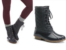 Botas Madden Girl Frolic 8.5 impermeáveis parte inferior cinza meia panturrilha pato acolchoado zíper, usado comprar usado  Enviando para Brazil