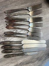 Horquillas y cuchillos de plata de 12 unidades segunda mano  Embacar hacia Mexico