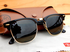 Óculos de sol Ray-Ban Clubmaster RB 3016 W0365 49[]21 3N preto/dourado, usado comprar usado  Enviando para Brazil