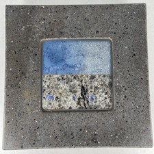 Bandeja de servir arte de mesa granito vela ou suporte para planta 9,5" quadrado cinza azul comprar usado  Enviando para Brazil