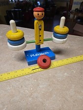 Anel balanceador de madeira vintage Playskool brinquedo clássico infantil excelente estado comprar usado  Enviando para Brazil