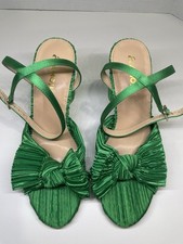 Sandália feminina Amoji salto bloco cetim bowknot plissada tornozelo alça sapatos de festa comprar usado  Enviando para Brazil