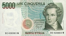Banconota 5000 lire usato  Albenga