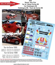 DECALS 1/43 REF 0233 XSARA  BUGALSKI/MAGAUD/DOENLEN  RALLYE TOUR DE CORSE 1998, usado comprar usado  Enviando para Brazil