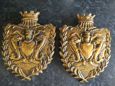 Pair heavy brass for sale  SEAHAM