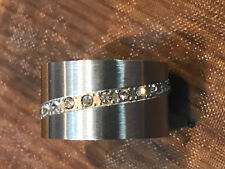 Ring Neu Kristalle Swarovski Stahl Gebürstet + Beutel, usado comprar usado  Enviando para Brazil
