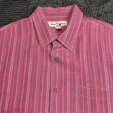 Camisa masculina Tommy Bahama grande de seda listrada rosa manga curta botão frontal comprar usado Camisa masculina Tommy Bahama grande de seda listrada rosa manga curta botão frontal comprar usado  Enviando para Brazil