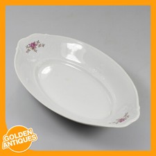 vintage stary biały kwiatowy porcelanowy Chiny owalny talerz do serwowania jaj na sprzedaż  PL