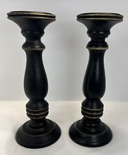 Juego de 2 candelabros de madera marrón oscuro segunda mano  Embacar hacia Argentina