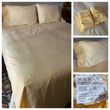 CONJUNTO DE EDREDOM E FRONHAS PADRÃO LISTRA AMARELA IKEA COM BOTÕES DE MADEIRA ALGODÃO QUEEN SIZE comprar usado  Enviando para Brazil