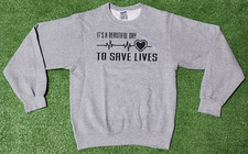 Suéter Feminino Vintage Jerzees Nursing Save Lives Manga Longa Tamanho Pequeno Cinza comprar usado  Enviando para Brazil