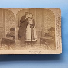 Foto real vitoriana Risque humor visão estéreo C1895 beijo roubado boa noite George, usado comprar usado  Enviando para Brazil