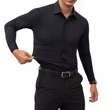 Camisa elástica informal de manga larga para hombre segunda mano  Embacar hacia Mexico
