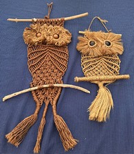 Vintage macrame owls for sale  HAVERFORDWEST