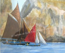 Tableau aquarelle marine d'occasion Tableau aquarelle marine d'occasion  Paimpol