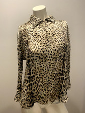 Camisa de seda ROBERTO CAVALLI estampa de leopardo botão de strass enrugada nova sem etiquetas M comprar usado Camisa de seda ROBERTO CAVALLI estampa de leopardo botão de strass enrugada nova sem etiquetas M comprar usado  Enviando para Brazil