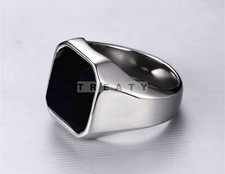 Anel masculino de prata esterlina 925 com pedra preciosa corte esmeralda ônix preto #B855, usado comprar usado Anel masculino de prata esterlina 925 com pedra preciosa corte esmeralda ônix preto #B855, usado comprar usado  Enviando para Brazil