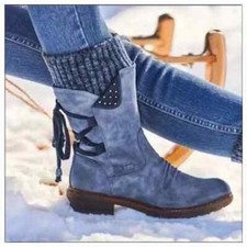Usado, Novas Botas Femininas Impermeáveis de Inverno Neve Sapatos Quentes Antiderrapantes Tamanho Médio da Panturrilha comprar usado  Enviando para Brazil